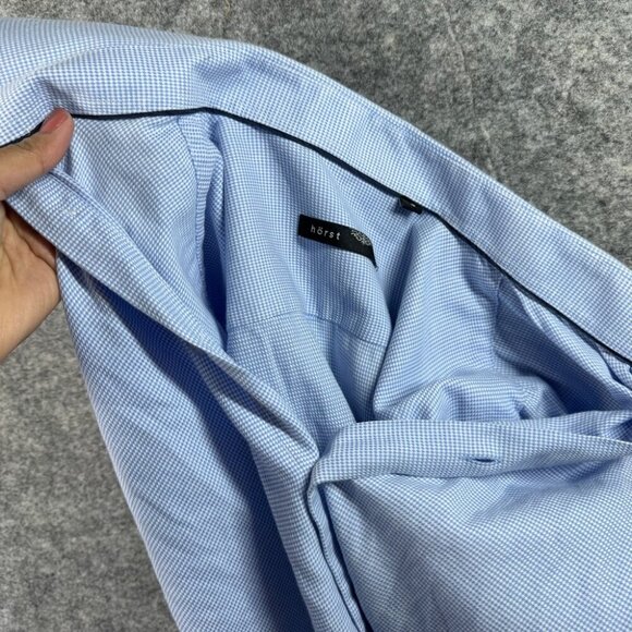 Horst Light Blue Long Sleeve Button Down Shirt 100% Cotton Size 16 - Picture 14 of 15